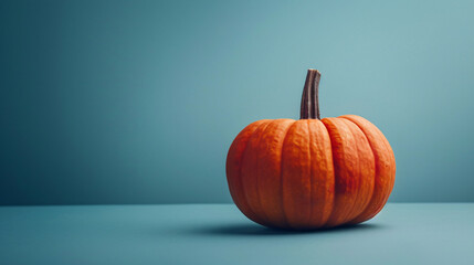 Halloween Pumpkin on Blue Background