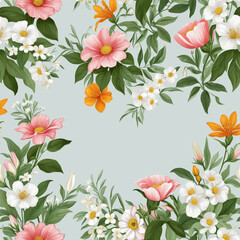 Fototapeta premium An assortment of blooms set against a see-through backdrop, perfect for enhancing and embellishing any graphic or design project