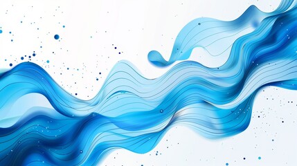 Fluid abstract design in blue for online advertisements and social media, featuring wavy shapes and a vector banner template.