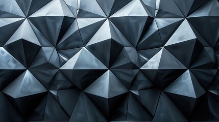 Geometric Abstract Pattern of Black Triangles