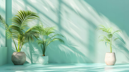 Obraz premium A leafy green plant with a blue sky background