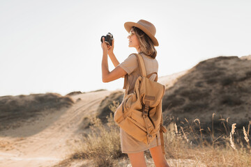 woman in desert walking on safari © mary_markevich