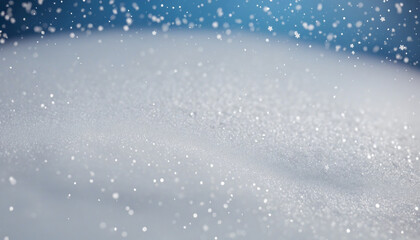 Frosty Winter Wonderland with Snow Flakes and Ice Glowing in the Brightly Lit Background