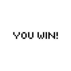 pixel You win  icon trophy winner 8 bit icon for computer games