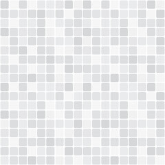 mosaic of rounded square tiles illustration, black and white in greyscale - seamless repeatable pattern texture background