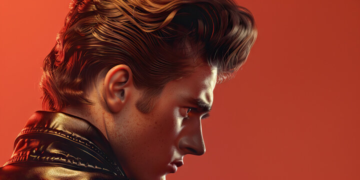Hairstyle (Greaser Hair): A figure with greaser-style hair, representing the popular hairstyle of the 1950s