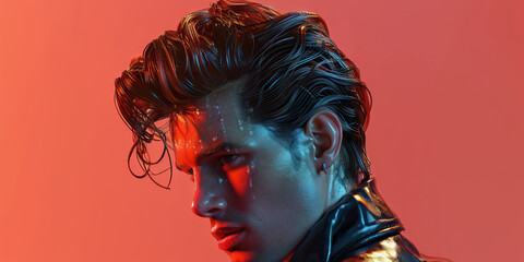 Hairstyle (Greaser Hair): A figure with greaser-style hair, representing the popular hairstyle of the 1950s