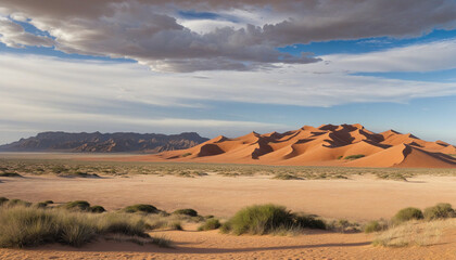 Majestic Namibian Desert Scenery: A Stunning African Landscape at Sunset