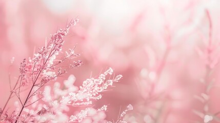 Naklejka premium Delicate Pink Flowers in Soft Focus, Generative AI
