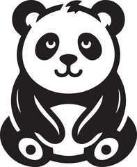Vector illustration of panda isolated on white background