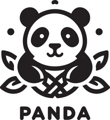 Vector illustration of panda isolated on white background