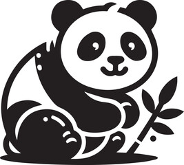 Vector illustration of panda isolated on white background