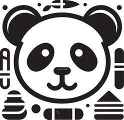 Vector illustration of panda isolated on white background