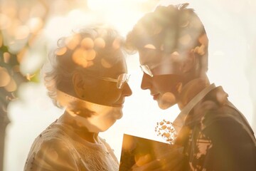 heartwarming and meaningful multi-generational celebration as a loving grandson lovingly congratulates his beloved grandmother on her special occasion with a heartfelt card