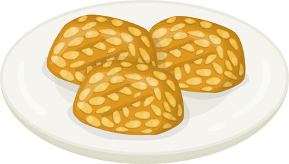 Indonesian Food Tempe Goreng Illustration