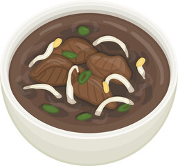 Indonesian Food Rawon Illustration