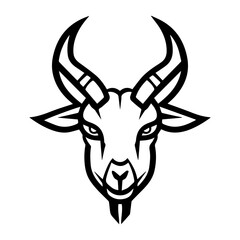 Goat Power logo or modern line icon. Vector line art and icon design with bold outline. Black and white Pixel Perfect minimalistic symbol isolate white background. Creative logotype