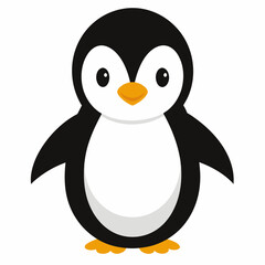 Penguin cub animal, match background,flat style,vector art 