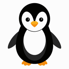Penguin cub animal, match background,flat style,vector art 