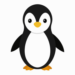 Penguin cub animal, match background,flat style,vector art 