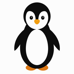 Penguin cub animal, match background,flat style,vector art 
