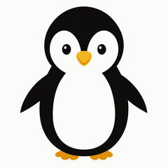 Penguin cub animal, match background,flat style,vector art 