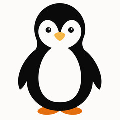 Penguin cub animal, match background,flat style,vector art 