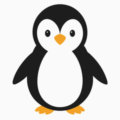 Penguin cub animal, match background,flat style,vector art 
