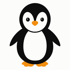 Penguin cub animal, match background,flat style,vector art 