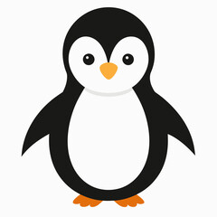 Penguin cub animal, match background,flat style,vector art 