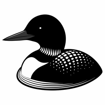 recommend clip art:  Common Loon outline vector artwork illustration