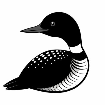 recommend clip art:  Common Loon outline vector artwork illustration