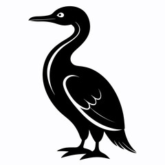 Cormorant  outline vector silhouette illustration svg file