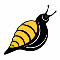 Solid black outline Cone Snail animal vector