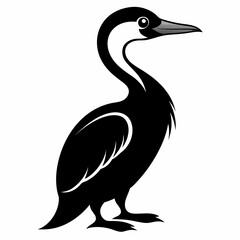 Cormorant  outline vector silhouette illustration svg file