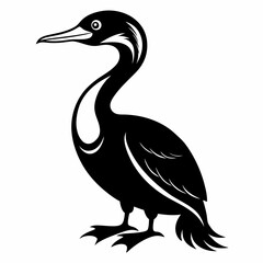 Cormorant  outline vector silhouette illustration svg file