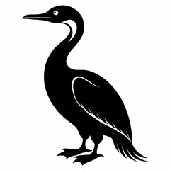 Cormorant  outline vector silhouette illustration svg file