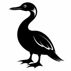 Cormorant  outline vector silhouette illustration svg file