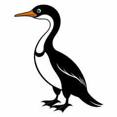 Cormorant  outline vector silhouette illustration svg file