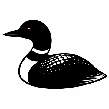 recommend clip art:  Common Loon outline vector artwork illustration