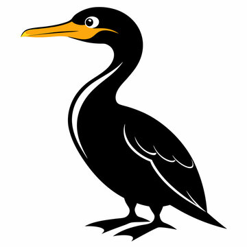 recommend clip art: Cormorant  outline vector silhouette illustration svg file