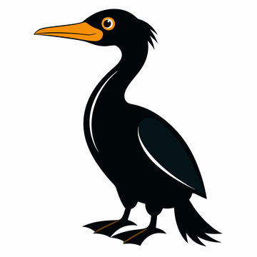 recommend clip art: Cormorant  outline vector silhouette illustration svg file