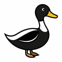 
Solid black outline duck animal vector svg