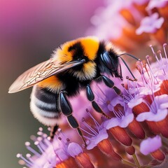 Hummel im Blumenmeer: Ein funkelndes Naturwunder im Licht