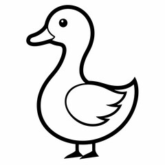 
Solid black outline duck animal vector svg