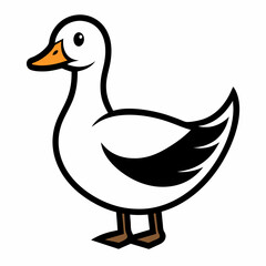 
Solid black outline duck animal vector svg