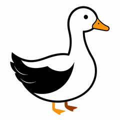 
Solid black outline duck animal vector svg