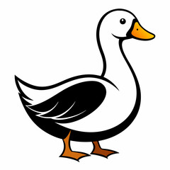 
Solid black outline duck animal vector svg