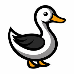 
Solid black outline duck animal vector svg