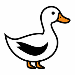 
Solid black outline duck animal vector svg